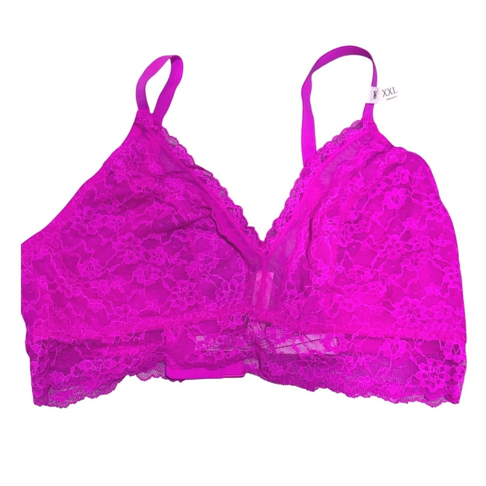 Victoria's Secret Bralette Set Women XXL Pink Leopard Floral NEW Lace 3 Pack - Picture 2 of 12